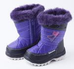 View Item Girl's Fleece Lined Hearts Snow Boots (Purple)